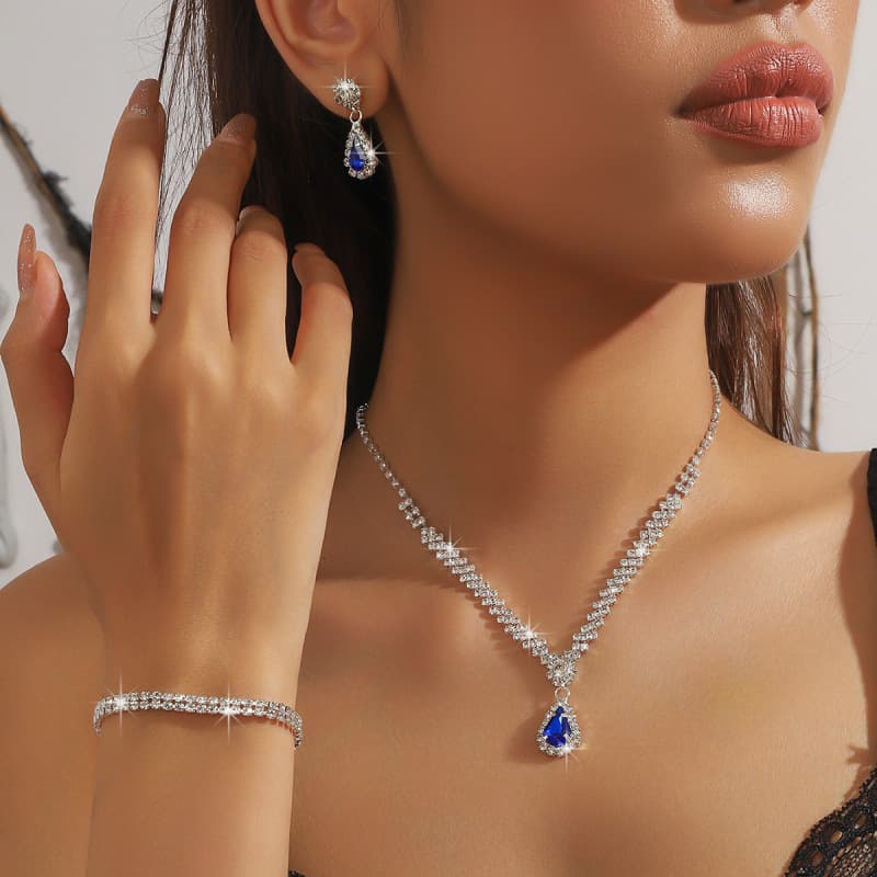 Bridal jewelry set, hot selling necklace and earrings, wedding ladies' suit, evening dress accessories, bridal three piece set