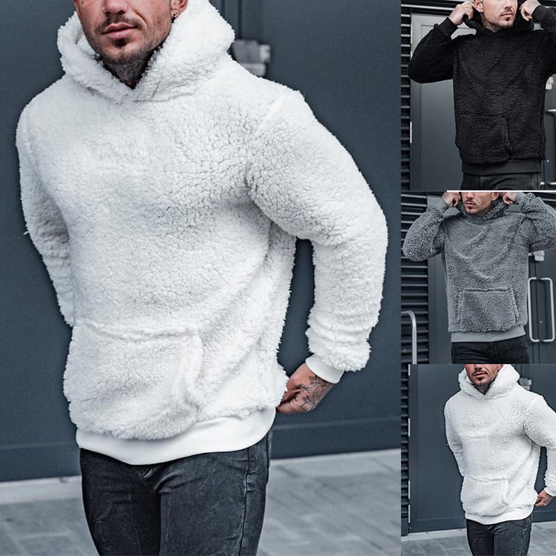 Men's Clothing 2024 new solid color men's sweatshirt plush men's jacket supply