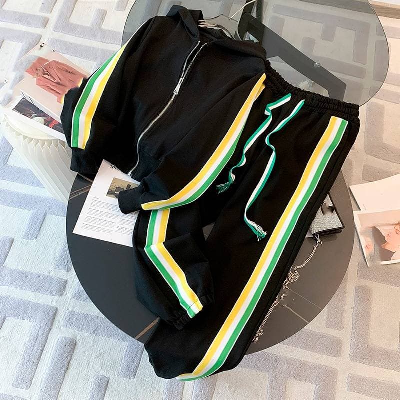 Women's Clothing New Style Street Style Hooded Sweater Fashionable Casual Two Piece Suit