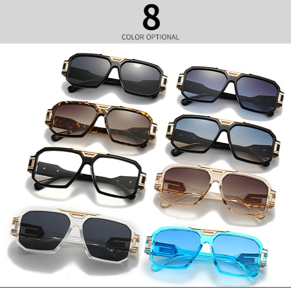Lunettes de soleil carrées rétro pour homme – Monture en métal UV400, verres unisexes (8 couleurs)