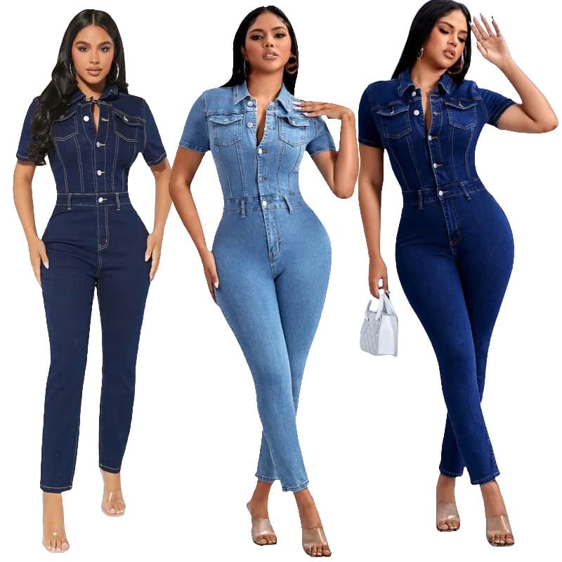 Women's Clothing New Style Sexy Slim Fashion Skinny Denim Jumpsuit Women's Jeans