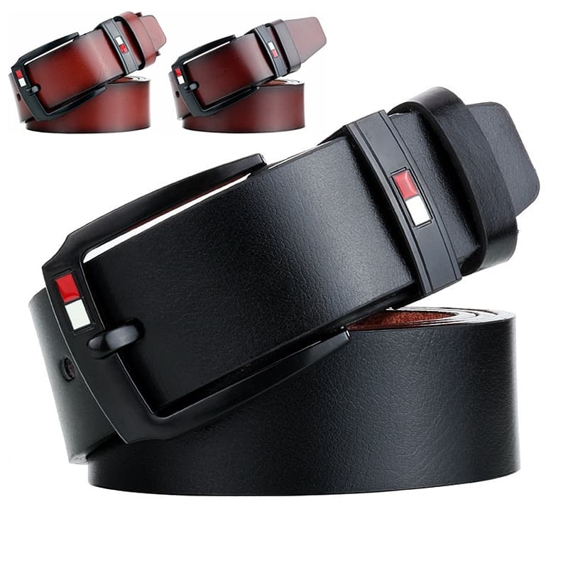VOOTHOST New Alloy Pin Buckle Men's Belt Casual Jeans Belt Male All-match Leather Formal Business Designer Waistband VB235