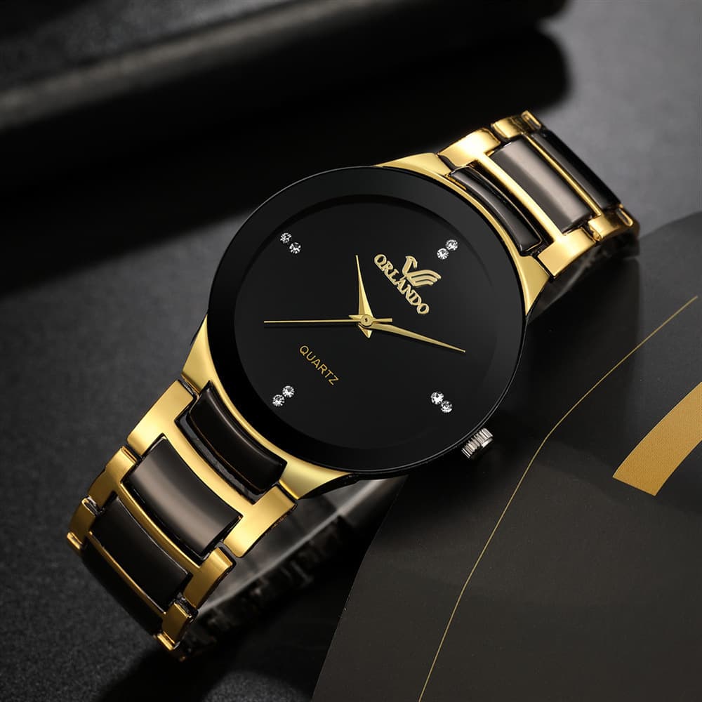 simple bar nail scale men's watch fashion fashion business elegant British style steel belt quartz watch men