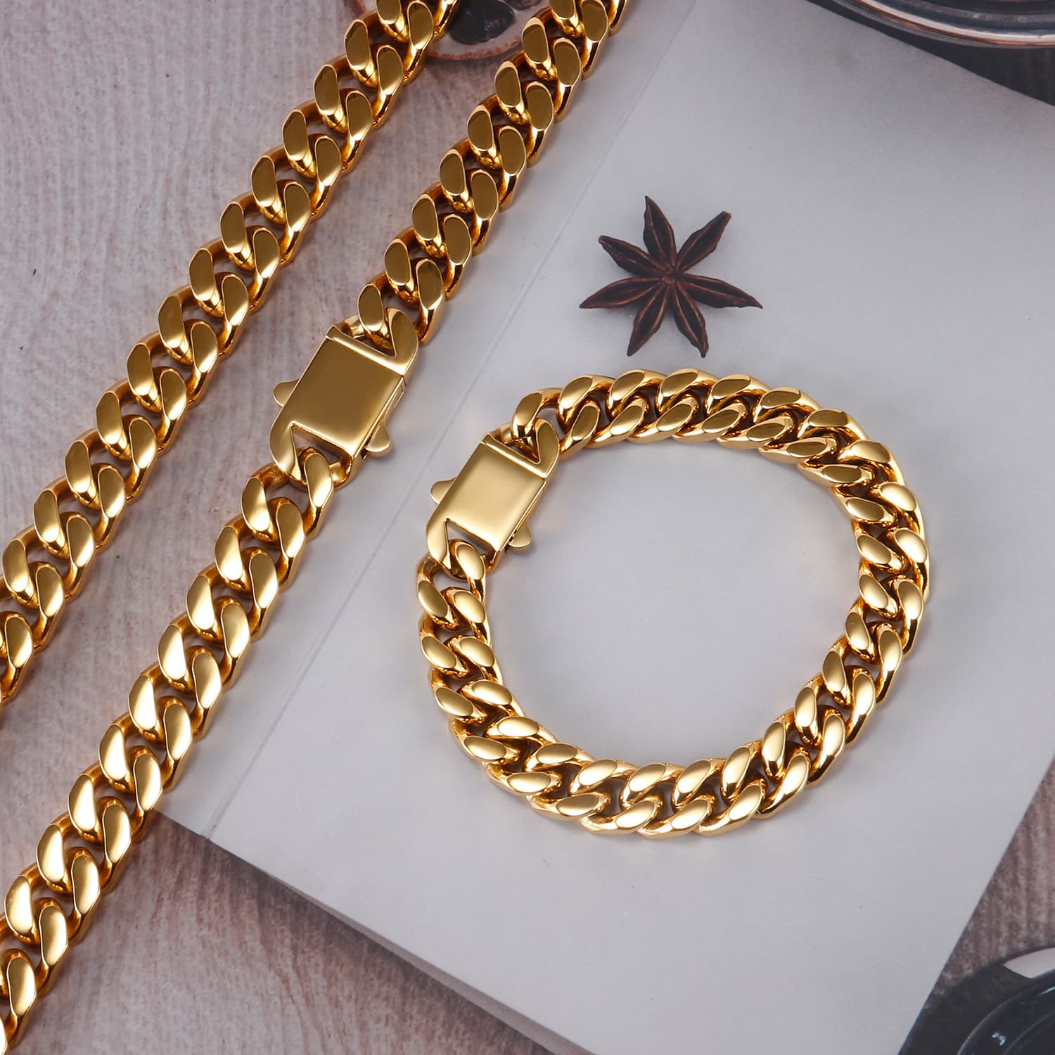 Trendy Hip-hop Titanium Accessories, Stainless Steel Four Sided Ground Cuban Chain, European And American Men's
