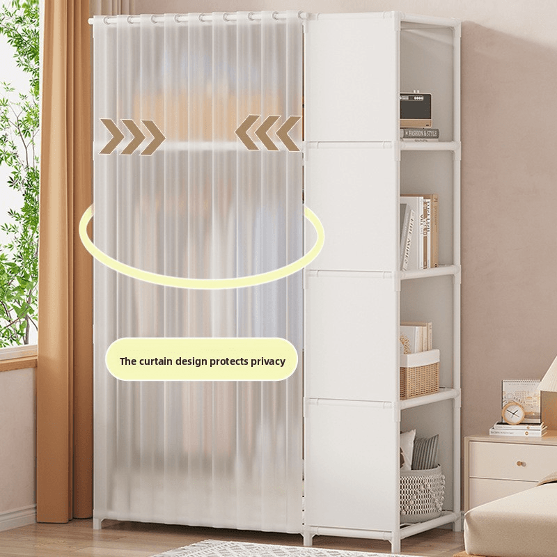 Wardrobe Simple Rental Home Bedroom Cloth Wardrobe Modern Simple Bold Dustproof Storage Wardrobe Japanese Style Rack
