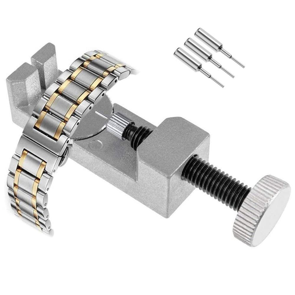 Qianbihe Adjustable Watch Strap Link Pin Remover DIY Band Adjuster Repairing Tool Kit-Silver