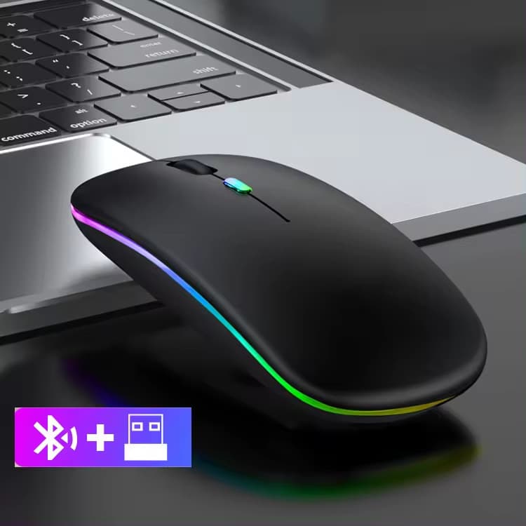 Rechargeable Silent Wireless Mouse – Bluetooth & 2.4G Dual-Mode, 1600DPI, Ergonomic Design For Laptop/PC