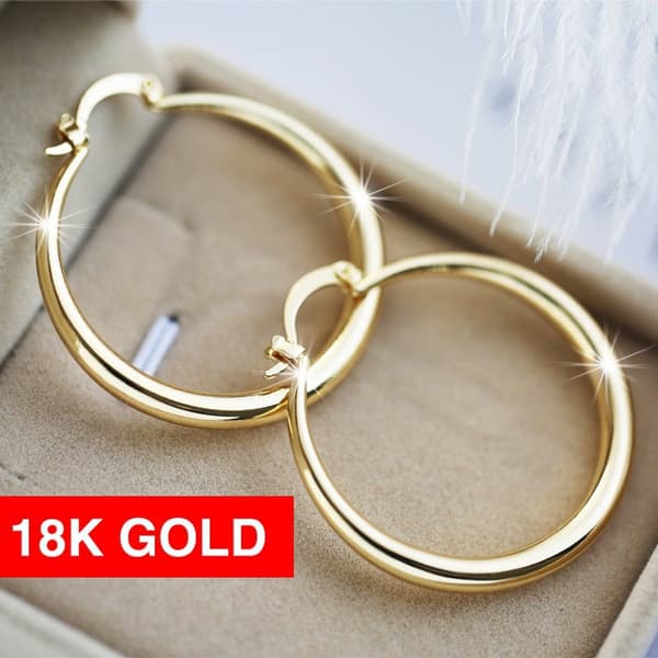 Longrui Gold Exaggerated Hoop Earrings Large Round Classic Vintage Fashion Glossy Geometric Irregular Earrings For Women