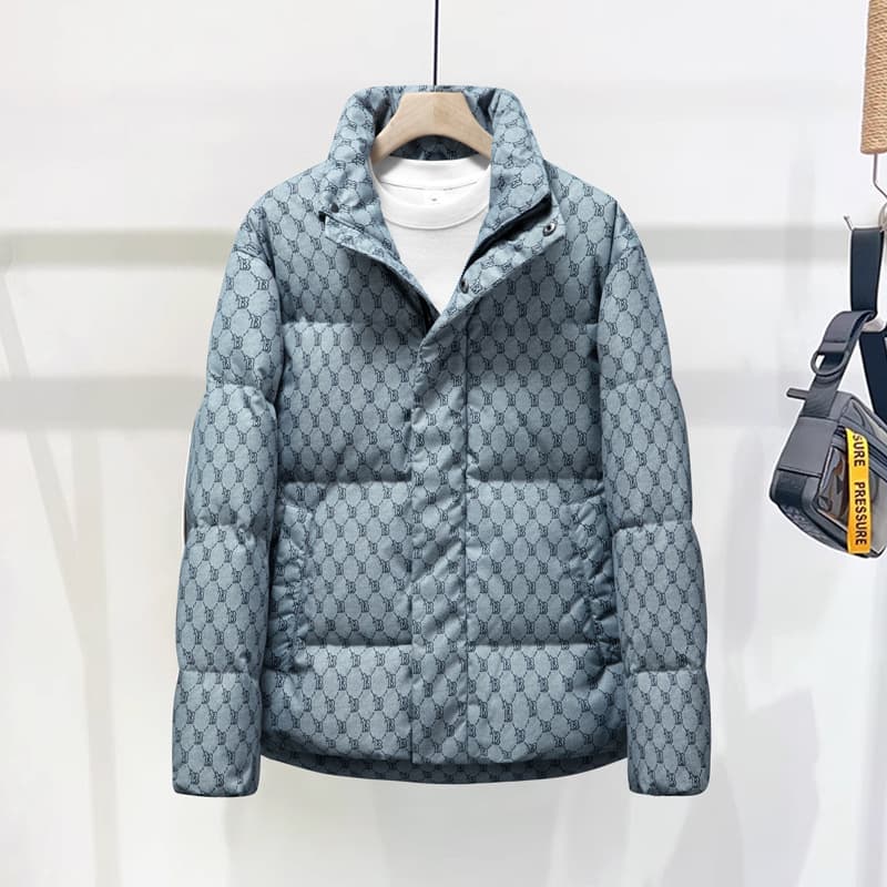 Men's Clothing 2024 couple style hoodless jacket men's trendy brand trendy wide version lapel Hong Kong style Silk cotton jacket fashion outer