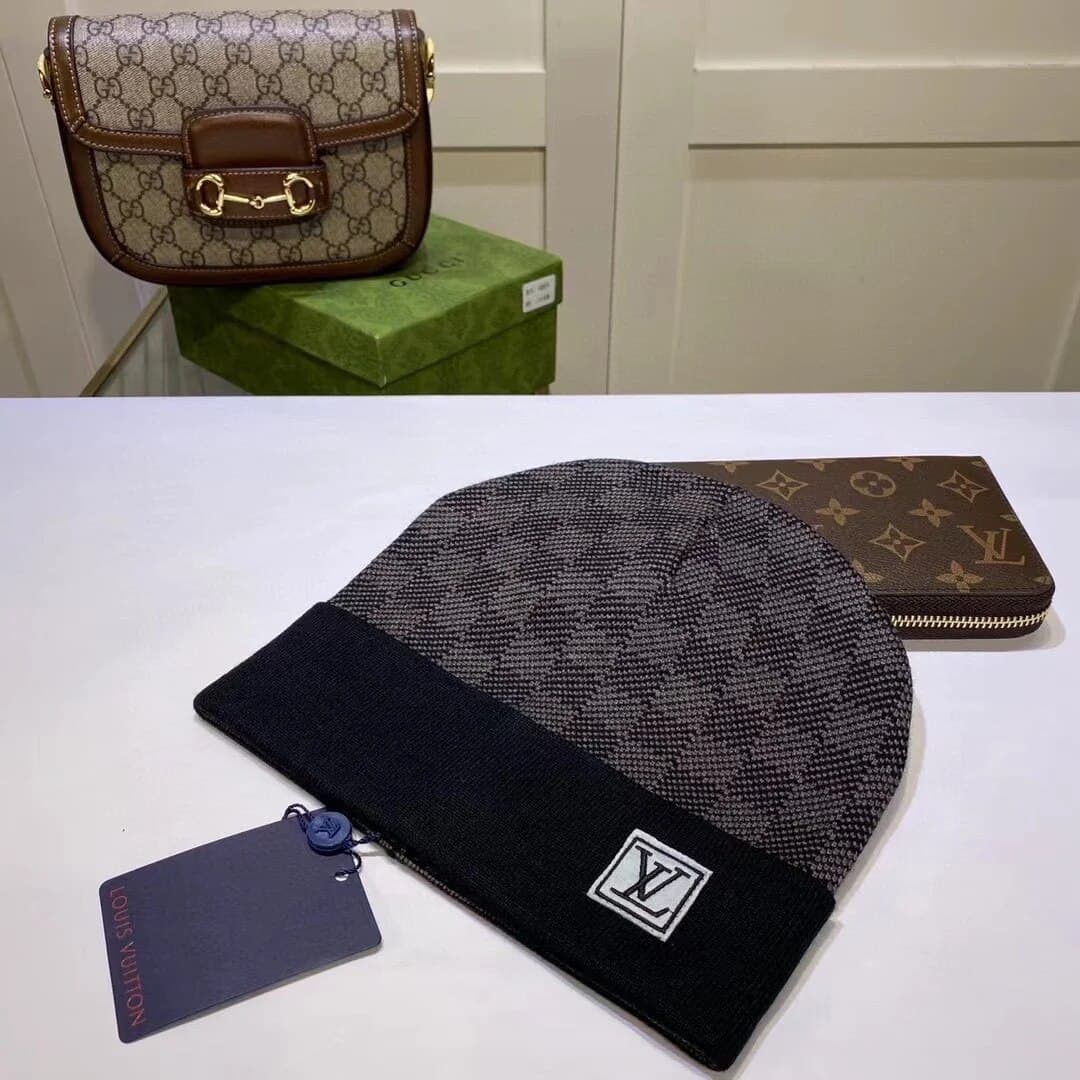 Élastique Louisv unisexe 5 couleurs hiver automne épais chapeau usine vente directe fil court chaud bonnets chapeau couleur unie hip hop chapeau d