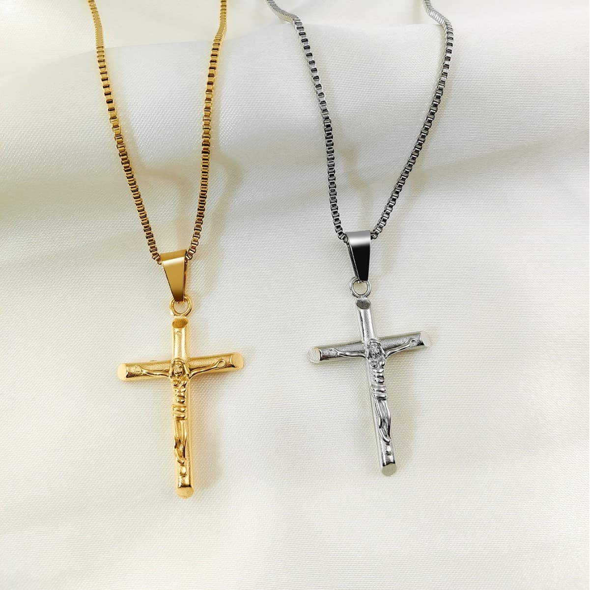 Hot Selling Stainless Steel Casting YS Cross Gold Niche Men's Necklace Pendant Versatile Accessory