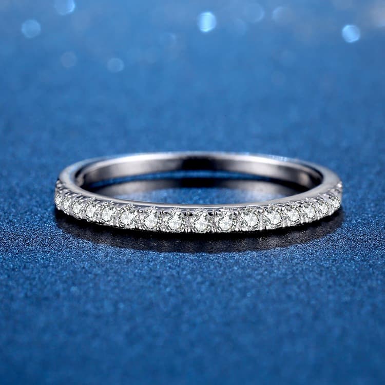 Source manufacturer Simple S925 silver one carat D color moissanite simulation diamond ring very popular ring live source