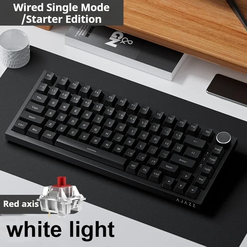 Ak820 Mechanical Wired USB 75% White Light Gasket Full Key Hot Swap Esports Gaming Keyboard Custom For Pc Laptop