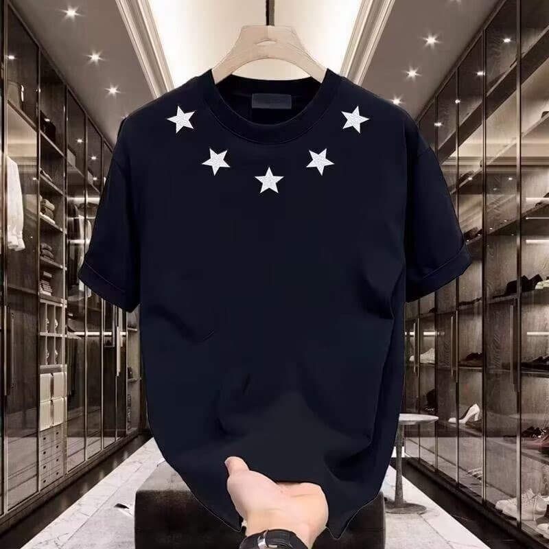 Men's Clothing High-end Short-sleeved T-shirt Men's Trendy Brand Round Neck Loose Casual Simple Printed All-match Duffian Handsome T-shirt Men's Top