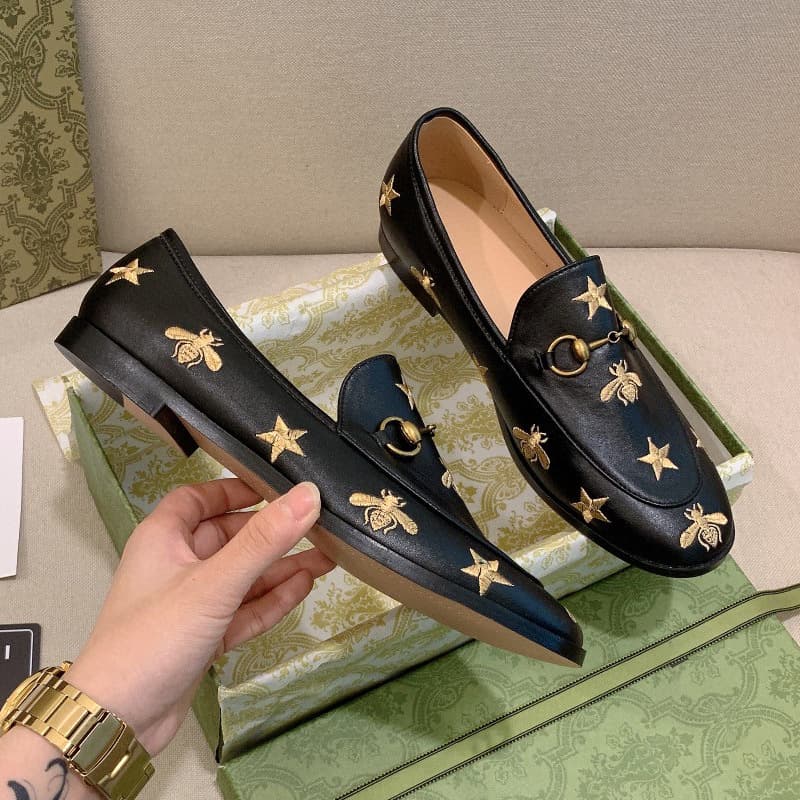 Mocassins en cuir avec boucle en fer à cheval en métal pour chaussures pour femmes, pas décontracté, personne paresseuse, semelle plate, double G