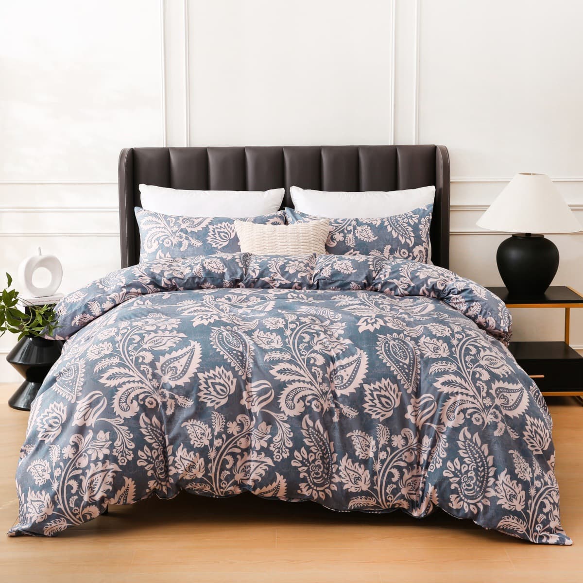 Paisley Pattern Printed Quilt Cover Home Textile Bedding Three Piece Set