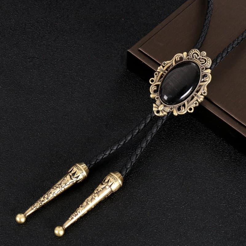 Casual Necklace Trendy BOLO TIE Neck Strap Accessories Metal Crown Cat Eye Shirt Bow Bolo Tie