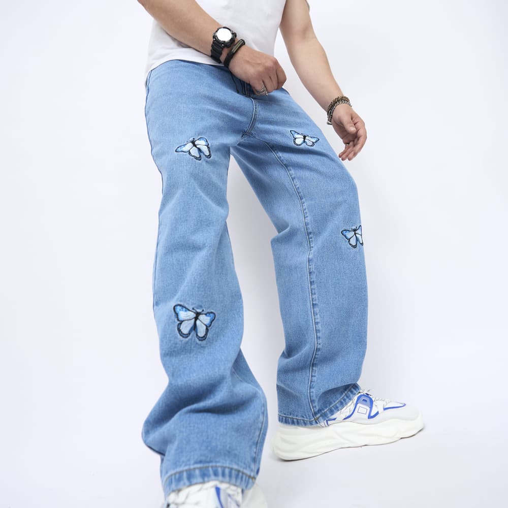 Men's Clothing new retro casual jeans, men's, trend, loose pants, high street wide leg pants, men