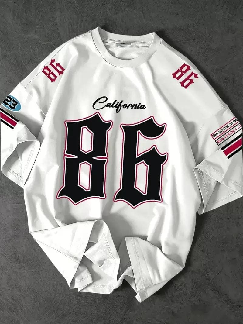 American-style Unisex Vintage High Street Hip-hop Rugby Clothing, Loose-fitting Short-sleeved Jersey T-shirt