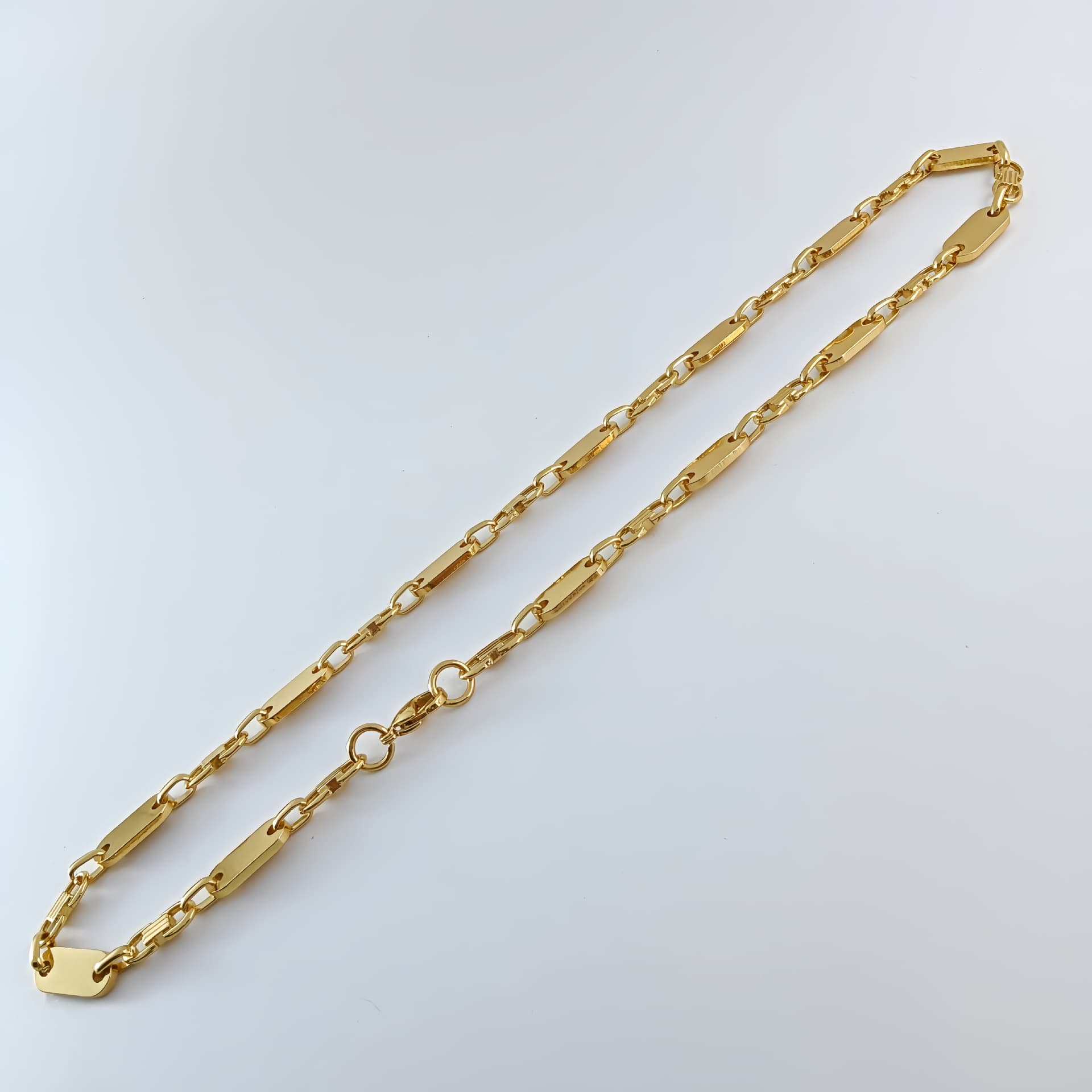 Bijoux pour hommes faits à la main, collier tendance et élégant, chaîne empereur, chaîne à maillons plats en acier inoxydable lisse