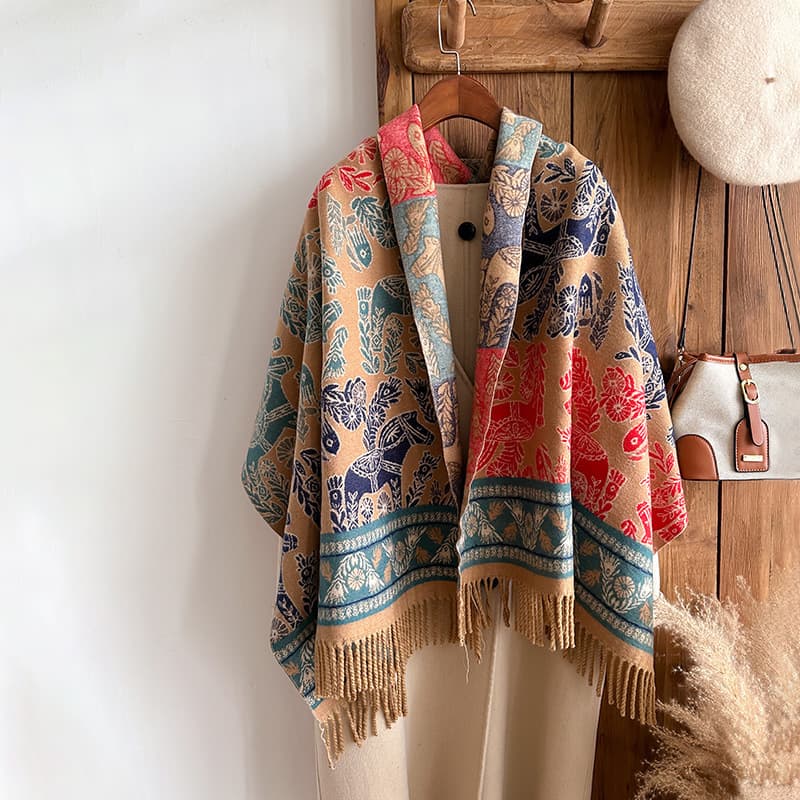 Women's Scarves Ethnic style shawl winter travel photo ladies scarf cashmere tassel warm scarf live wholesale