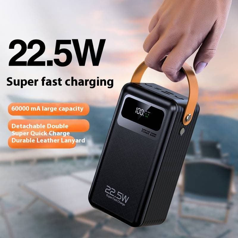50000mAh Portable Power Bank - High Capacity, Outdoor Use With Emergency Light (Universal Compatibility)