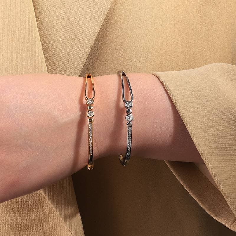 Classic Temperament Fortune Bracelet Micro inlaid Zircon Open Bracelet Jewelry for Women