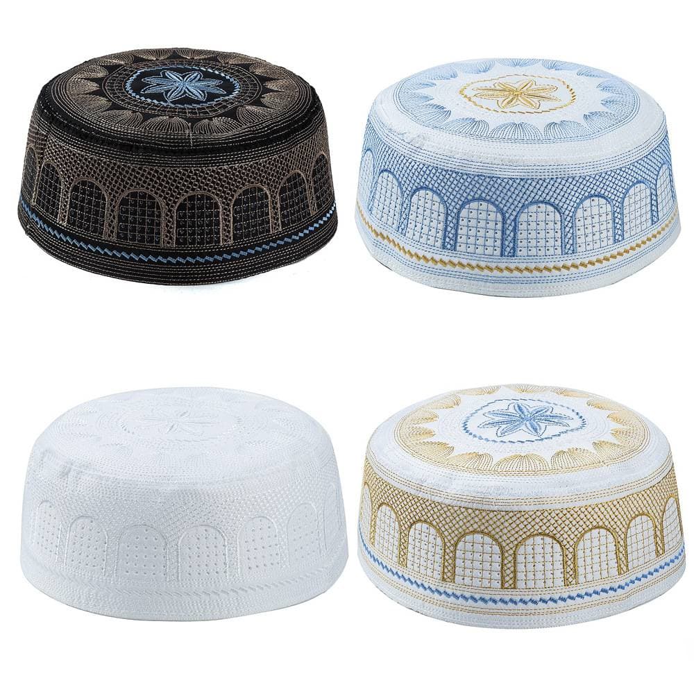 Men's Hats Embroidered Hui Islamic Men's Hats Muslim Prayer Hats