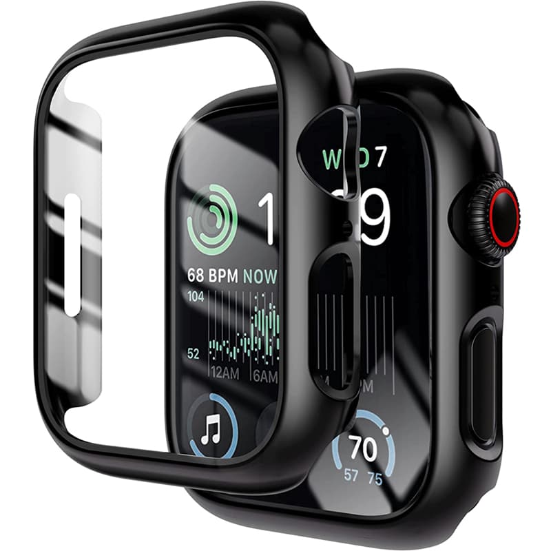 Glass+Cover For Apple Watch case 8 7 6 SE 5 3 iWatch Accessorie Screen Protector Apple watch serie 44mm 45mm 40mm 41mm 38mm 42mm