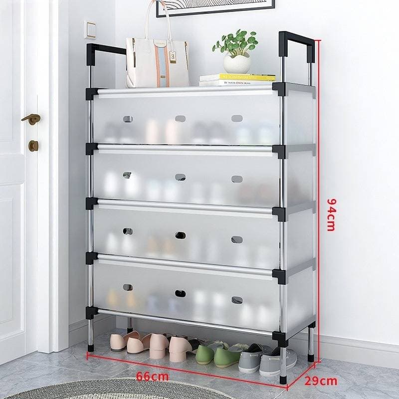 Family Organizer 5 Tier Space Saving Shoe Rack Easy Assembly Slim Design For Entryway Closet