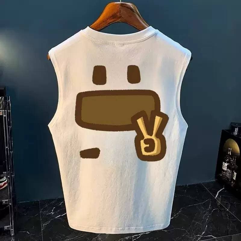 2025 Summer New Product: Youthful Hong Kong Style Trendy Sleeveless And Short-sleeved Fashionable Simple And Versatile Tank Top