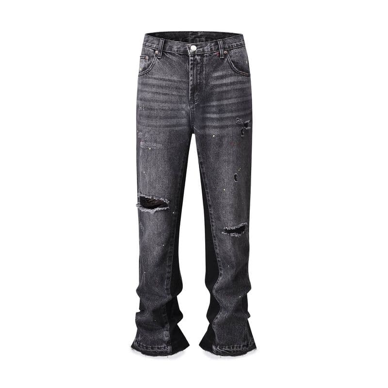 Men's Clothing 24 Three-dimensional Tailoring Loose Baggy Ripped Cat Whisker Flared Pants For Men And Women Jeans Brand Quality,Product launch