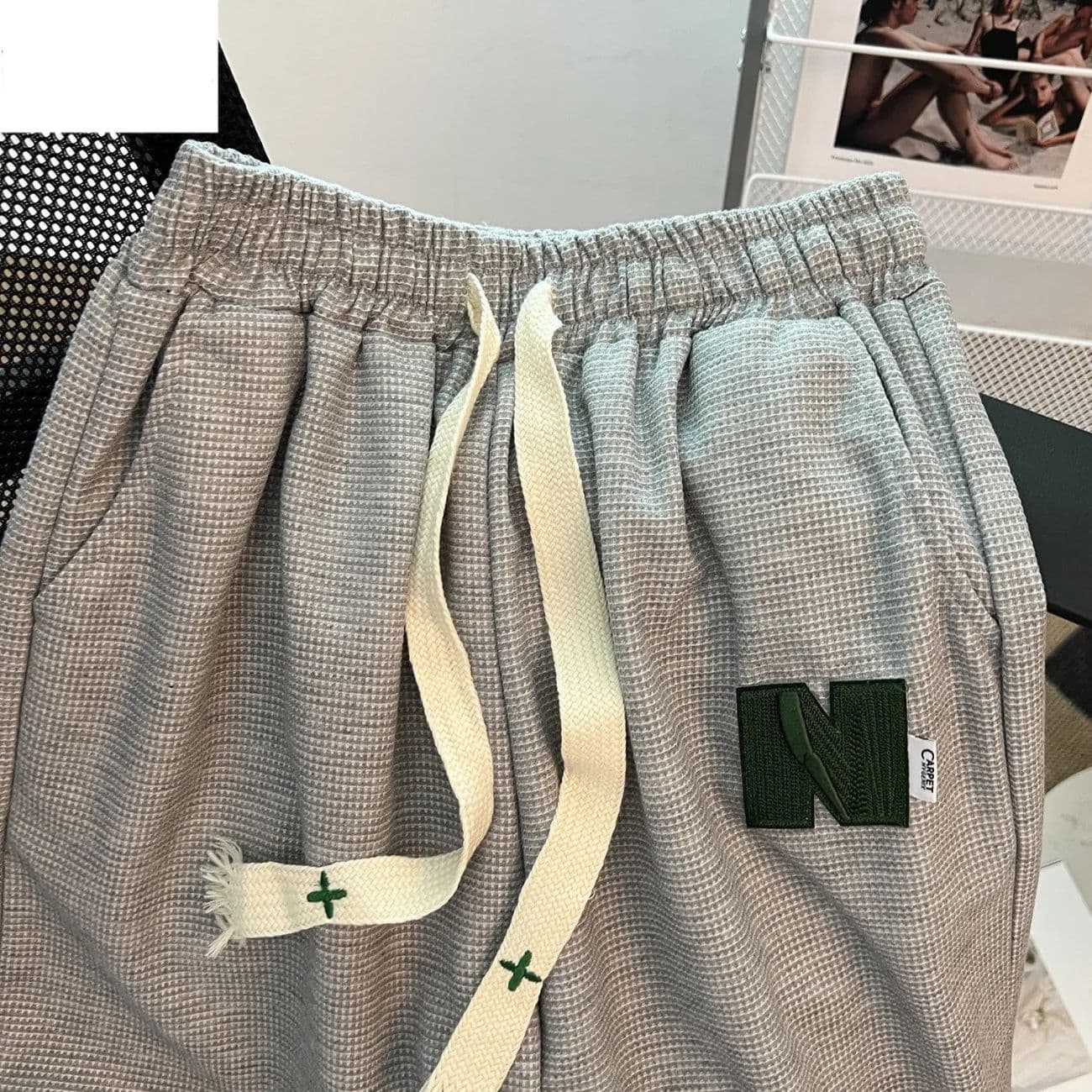 Men's Clothing Summer Embroidery Couple Casual Shorts Men And Women Ins Loose Straight Sports Pants Oversize Mid-length Pants