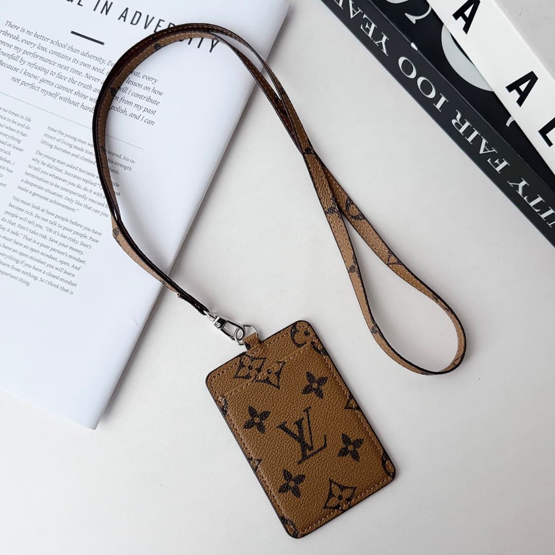 Porte-badge LV pour homme et femme, avec cordon