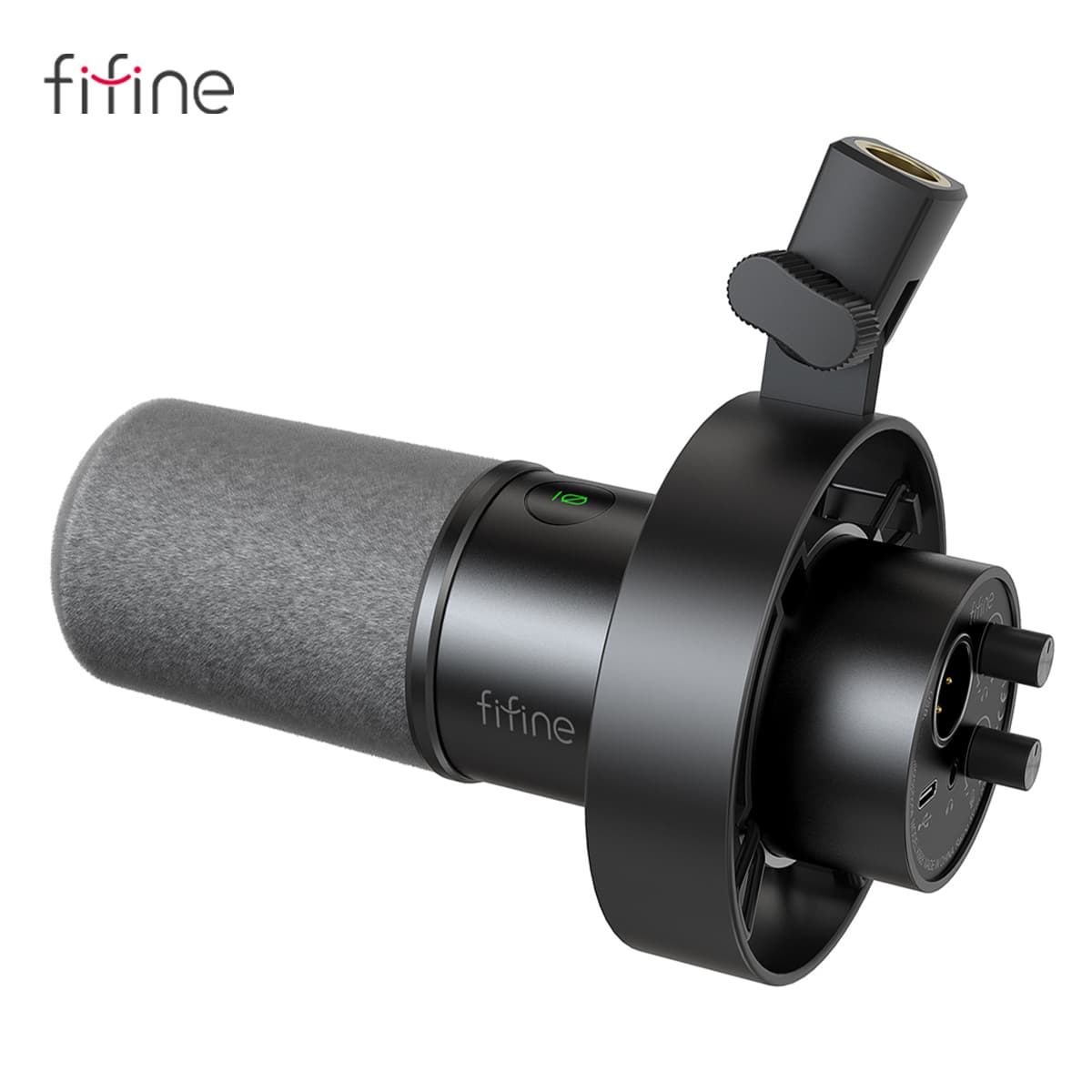 FIFINE USB/XLR Dynamic Microphone With Shock Mount, Touch-mute, Headphone Jack & Volume Control, For PC Or Sound Card