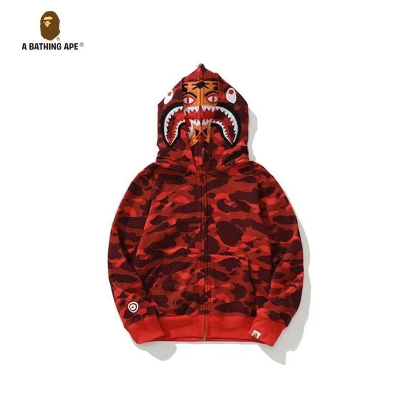 A BATHING APE WGM High Quality Pure Cotton Version SHARK FULL ZIP HOODIE MENS AND WOMEN