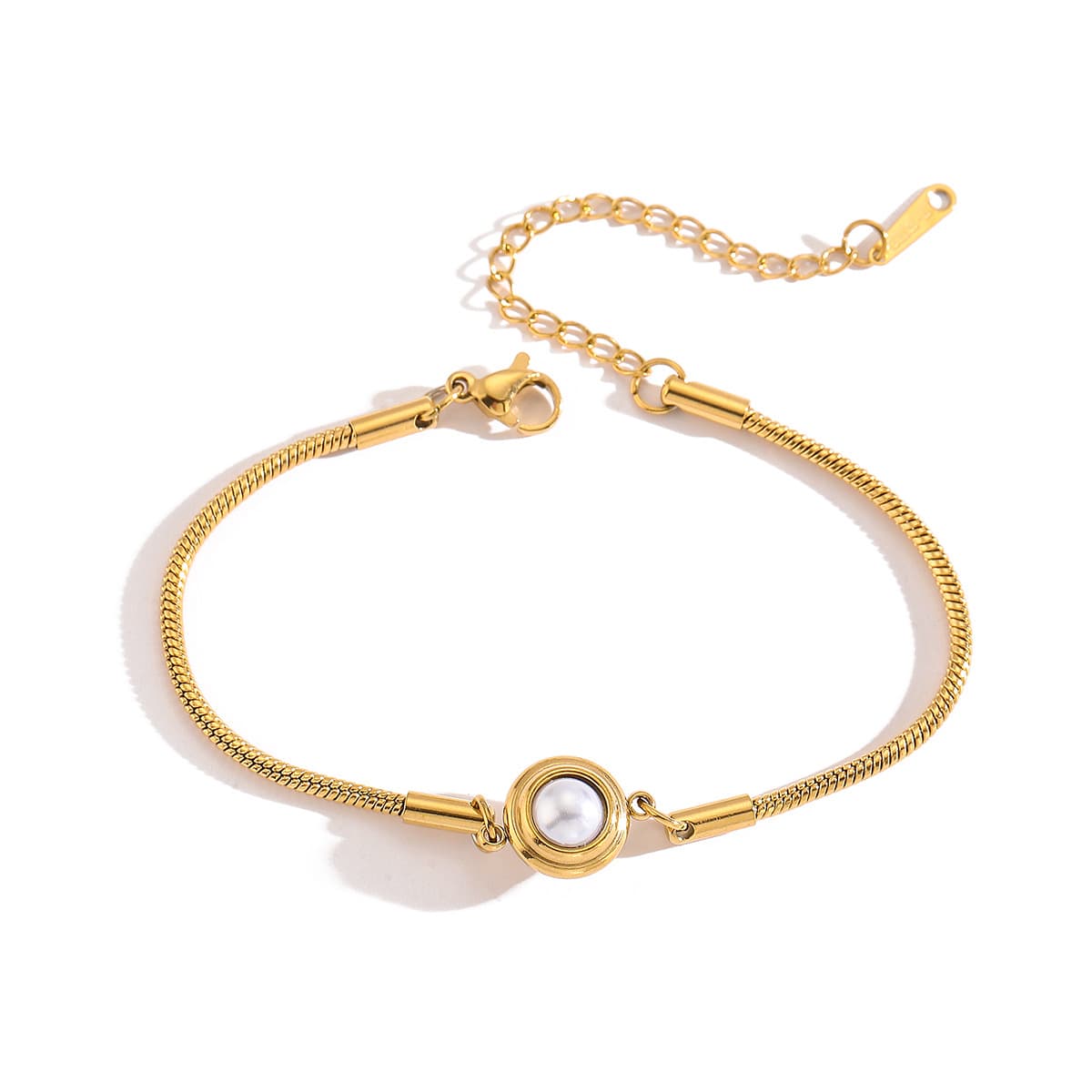 Women's Jewelry Niche Simple Gold Plated Turquoise Titanium Steel Bracelet Female INS Style All Match Temperament Hand Jewelry