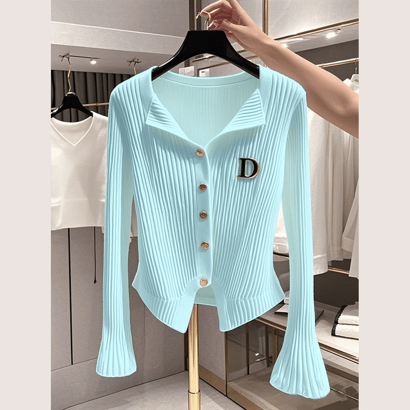 Women's Clothing White Sweater Advanced Design Niche Temperament High End Small Fragrance Style Waist Knitted Top