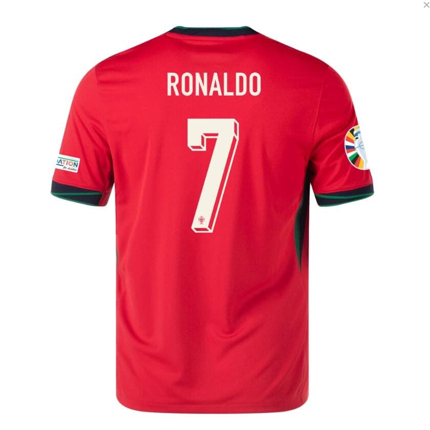 ADULT KIDS PORTUGAL CRISTIANO RONALDO HOME/AWAY JERSEY SHIRT W/ EURO 2024 PATCHES 24/25