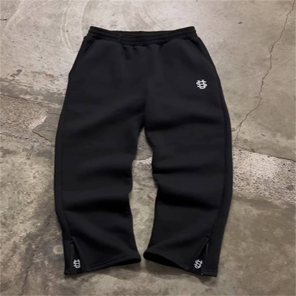 Spring Autumn 2025 Fashion European-USA Hip-Hop Y2K Style Sweatpants Men's Elastic Band Mid Waist Embroidery Loose Sport Casual Pants S-3XL