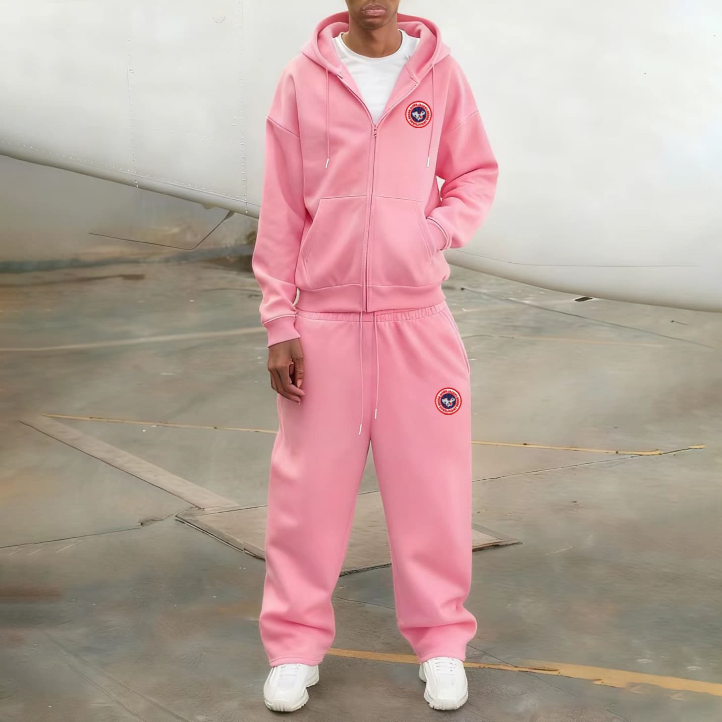 Chemise à capuche à manches longues délavée style rétro américain, pantalon ample et décontracté, costume pull japonais à la mode