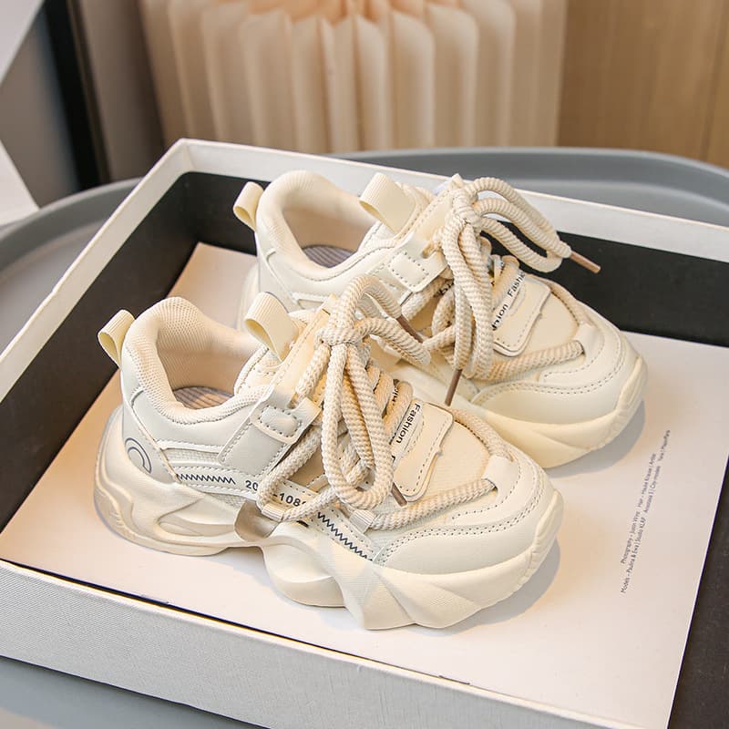 Mother & Kids New Spring Children's Sports Shoes For Middle And Large Children's Dad Shoes Girls' Small White Shoes