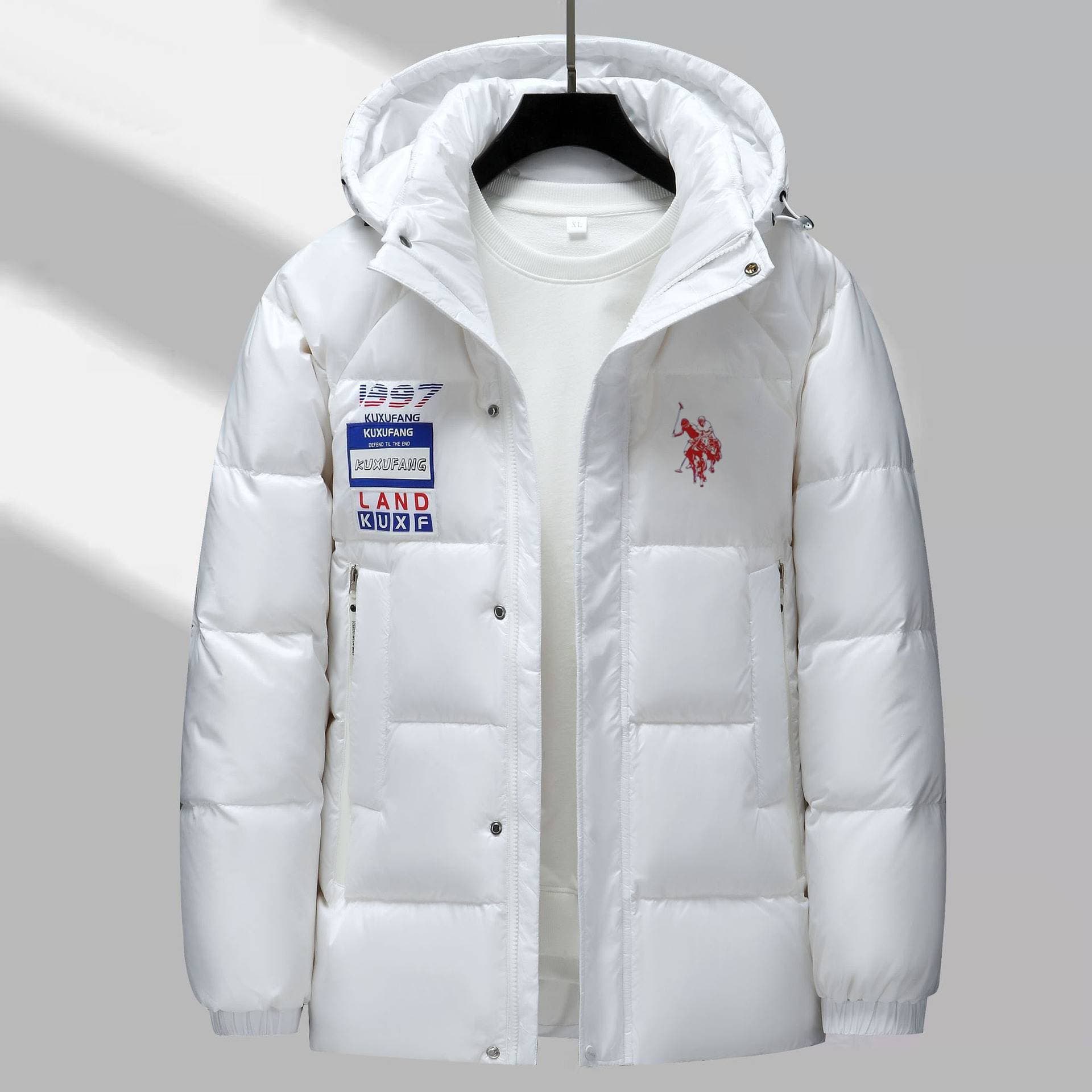 Men's Clothing 25 New Autumn And Winter High-quality Embroidered Chest Label Loose Detachable Hooded Warm Thickened Cotton Jacket