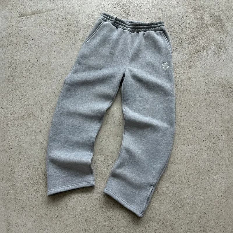 Men's US Embroidered Wide Leg Pants - 2025 Trendy Couple Streetwear Casual Pants (Black/White/Gray)
