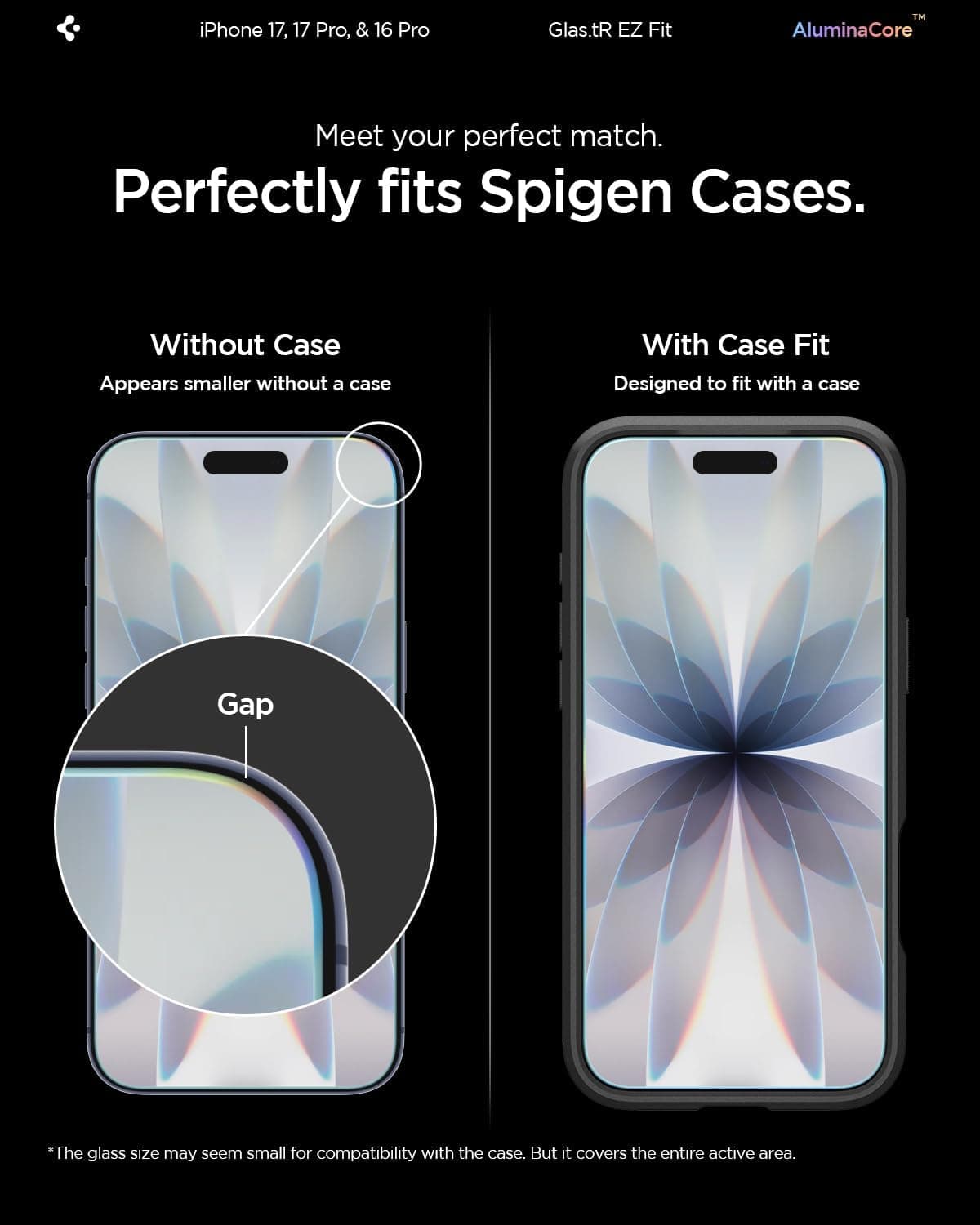 Case Friendly 3-Pack Tempered Glass For IPhone 17/17 Pro/16 Pro, Designed To Fit With Cases Perfectly Fits Spigen