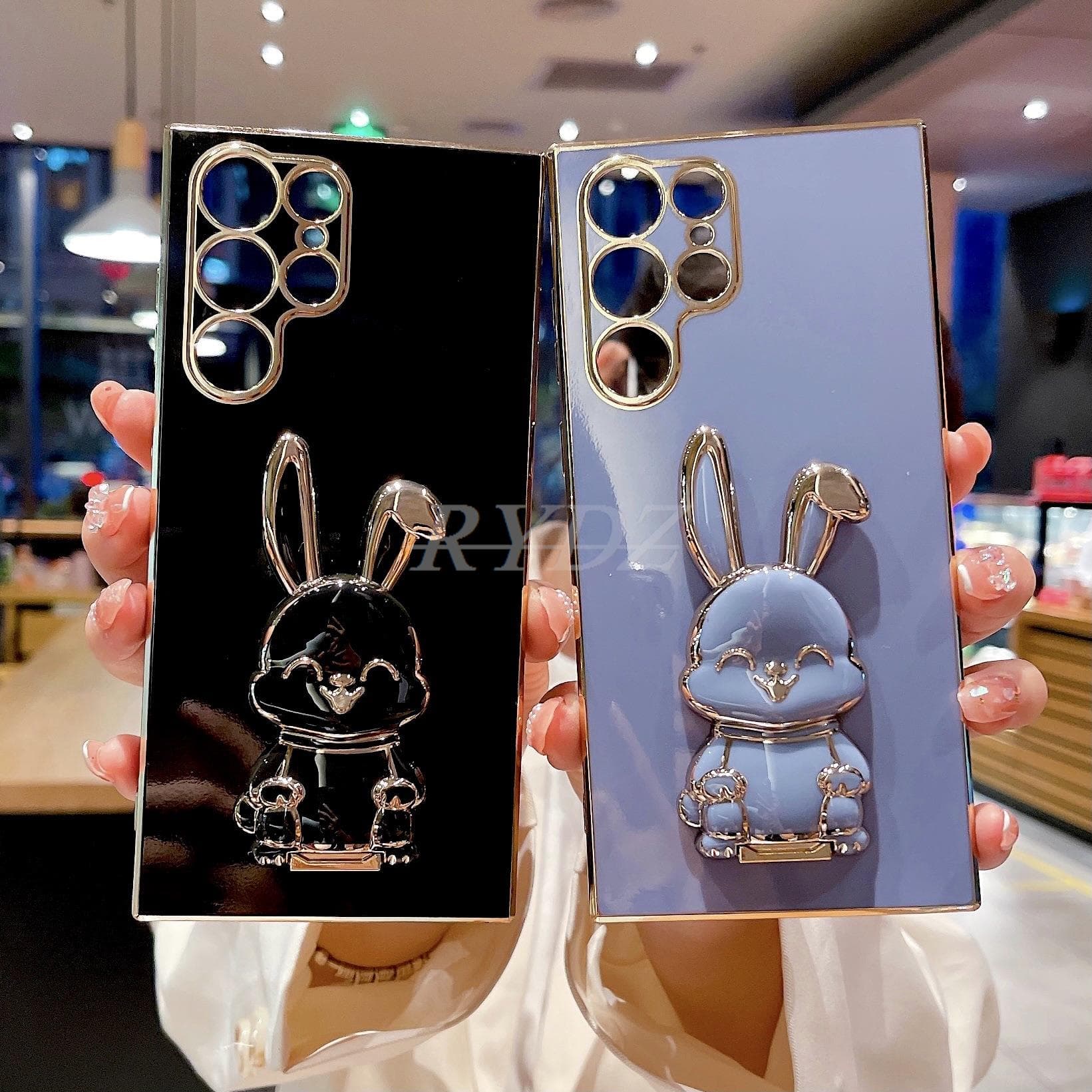 Cute Rabbit Phone Backet Case Fo Samsung Galaxy S24 S23 S22 S21 S20 S10 Plus Ulta A54 A52 A72 A32 Plating Holde