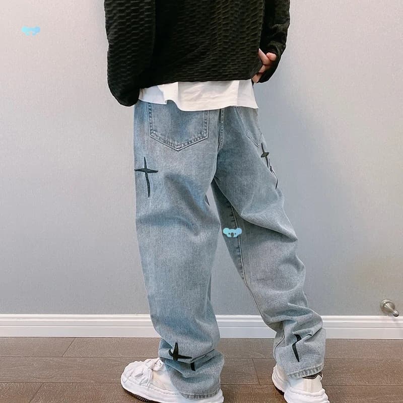 Men's Cargo Pants Streetwear Baggy Jeans Y2K Fashion Loose Fit Trousers For Casual Wear