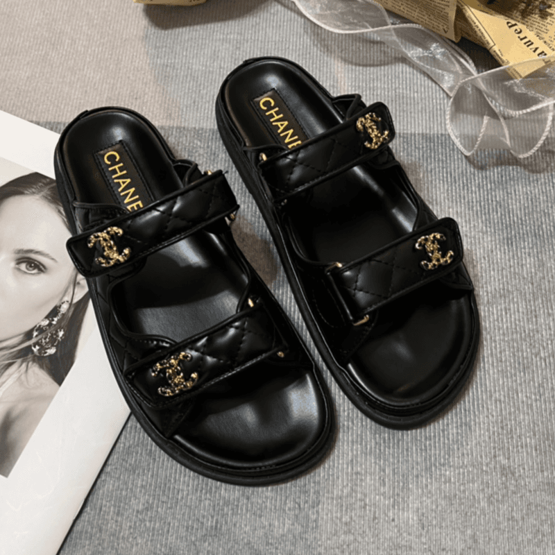 Pantoufles pour femmes mode Velcro pantoufles plates intérieur extérieur pantoufles décontractées