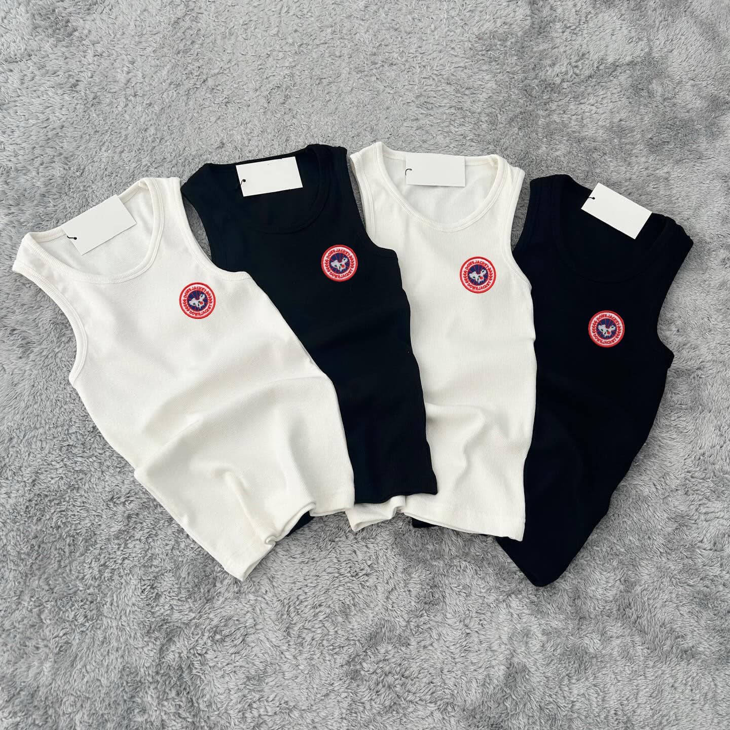 Men's Clothing New American-Style Trendy Ribbed Sports Vest & Fitness Base Layer With Emblem