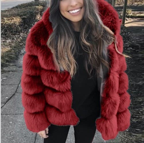 Women'S autumn and winter new fox fur slimming stand-up collar splicing fur jacket for women
